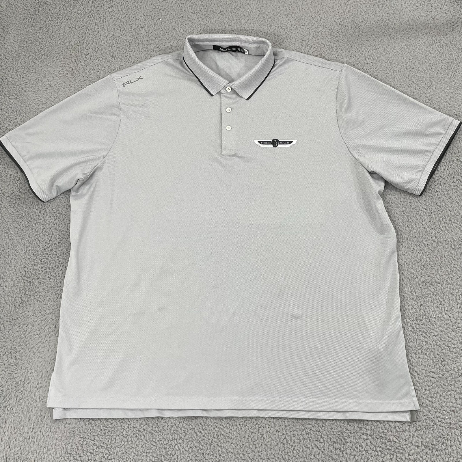 Rlx Ralph Lauren Pebble Beach Concours Delegance Polo 3xl Gray Golf Performance